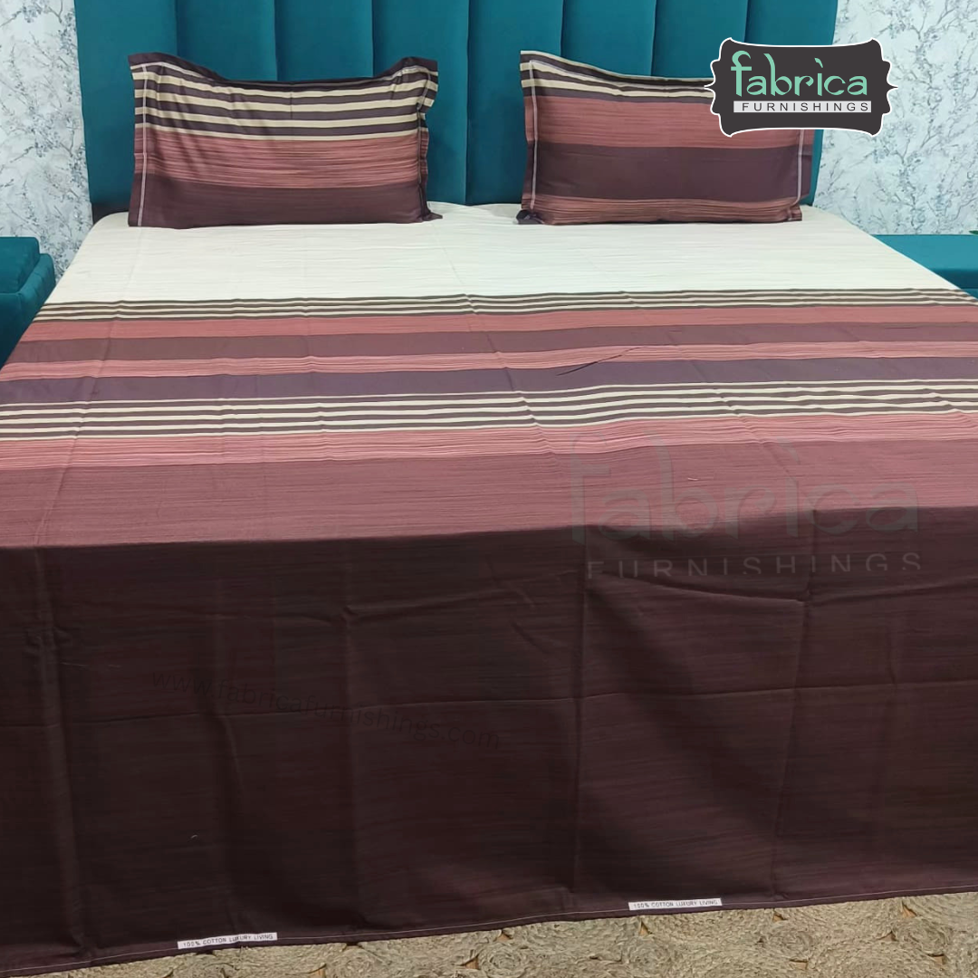 Abstract Dark Base Printed Premium Pure Cotton King Size Bedsheet