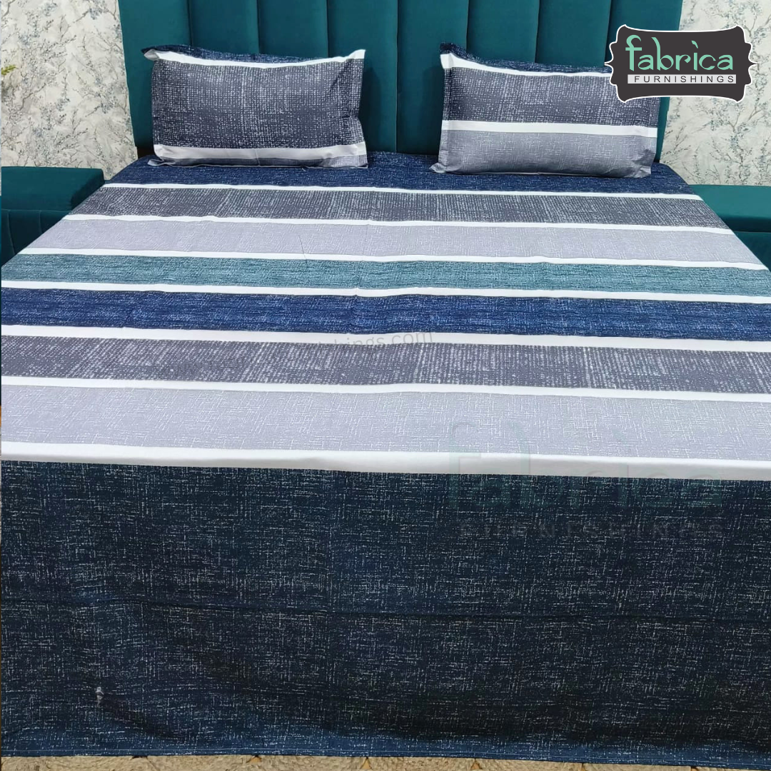 Abstract Dark Base Printed Premium Pure Cotton King Size Bedsheet