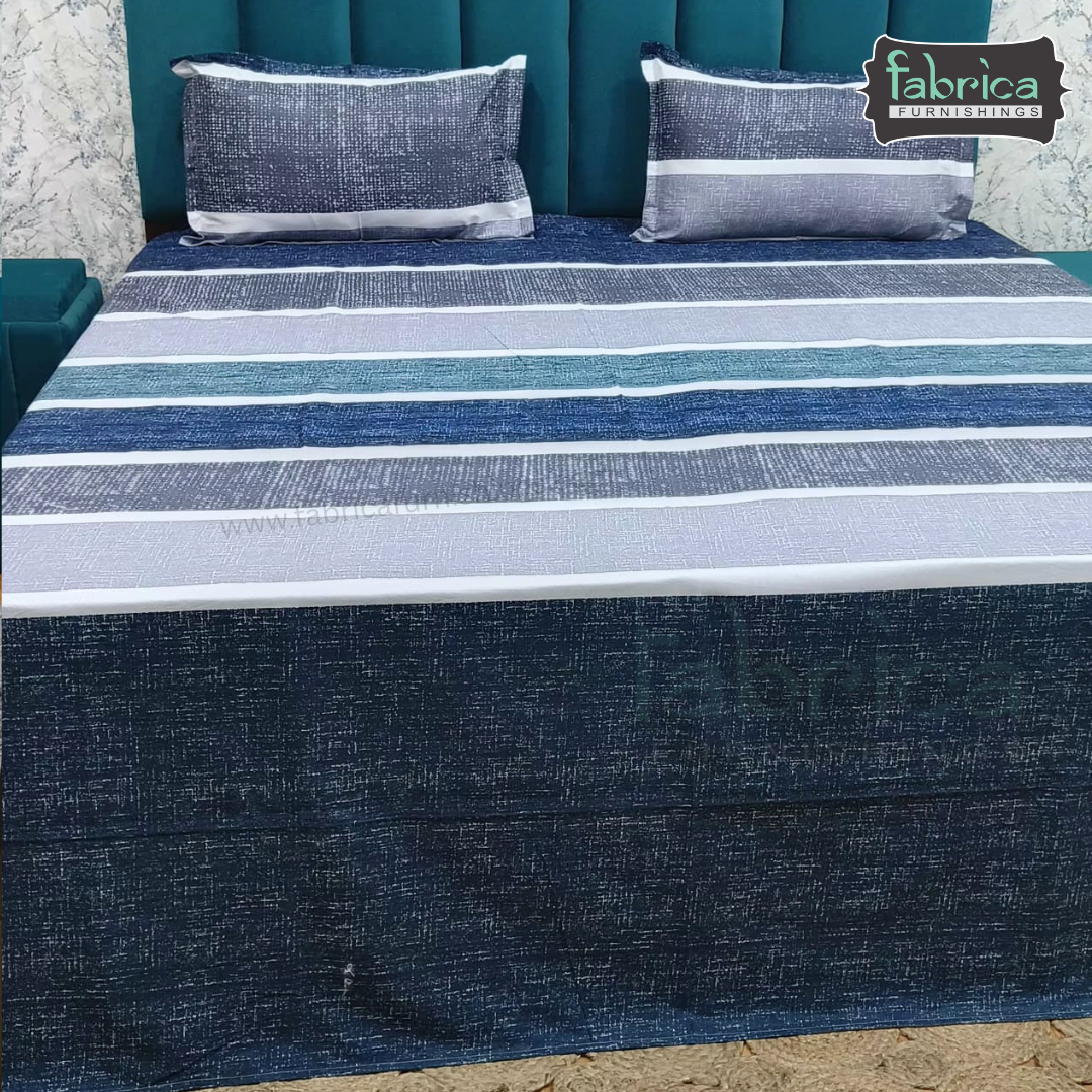 Abstract Dark Base Printed Premium Pure Cotton King Size Bedsheet