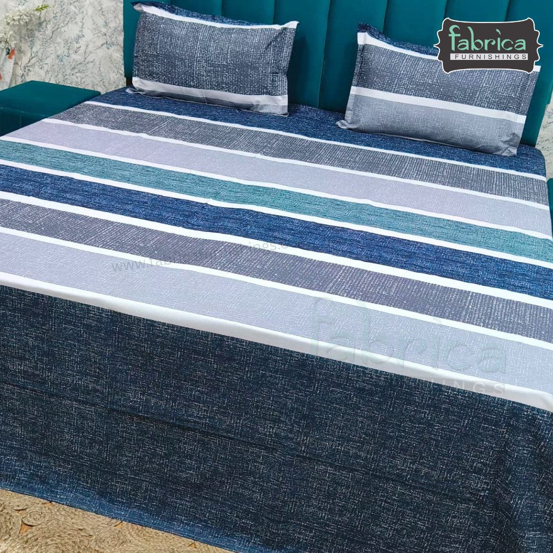 Abstract Dark Base Printed Premium Pure Cotton King Size Bedsheet