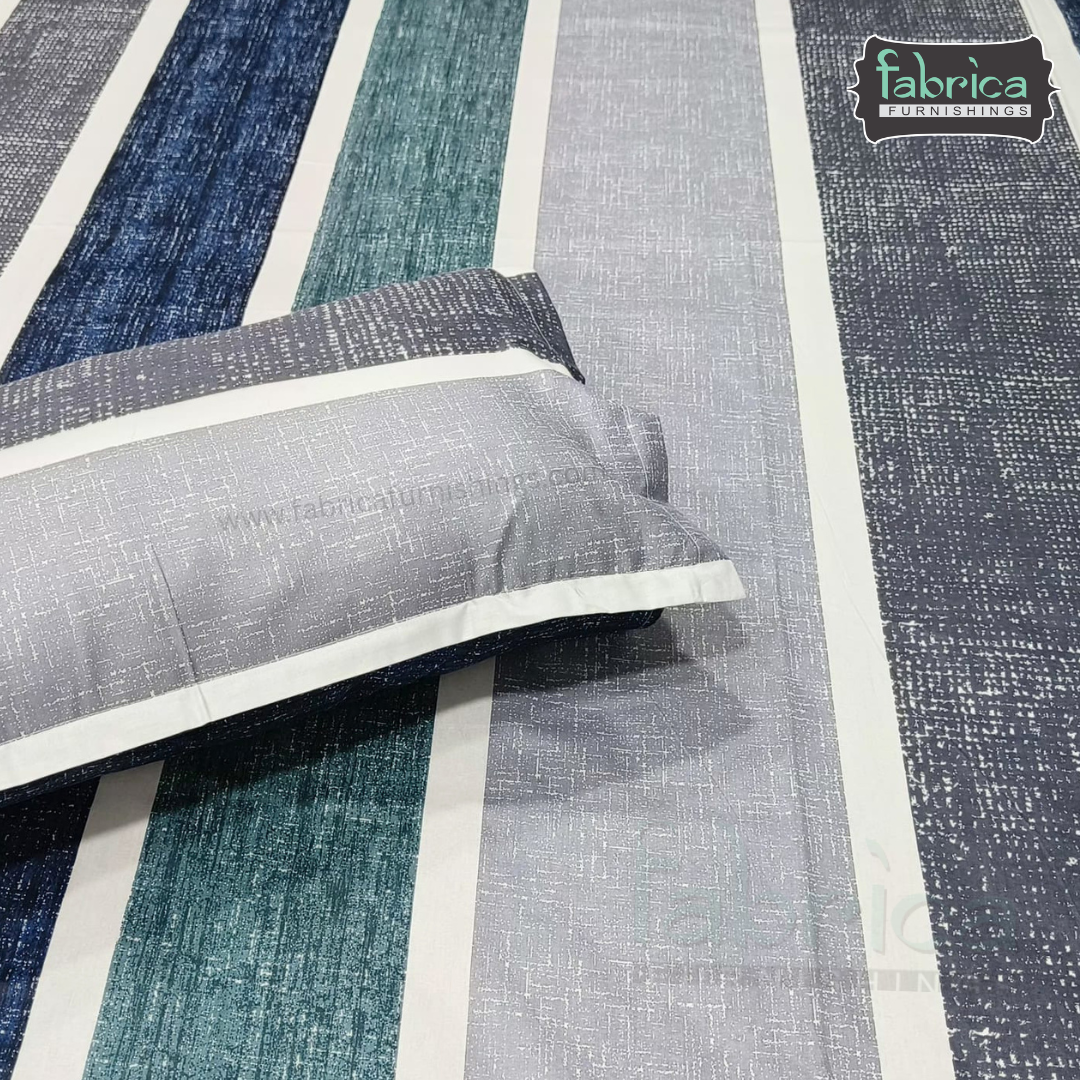 Abstract Dark Base Printed Premium Pure Cotton King Size Bedsheet