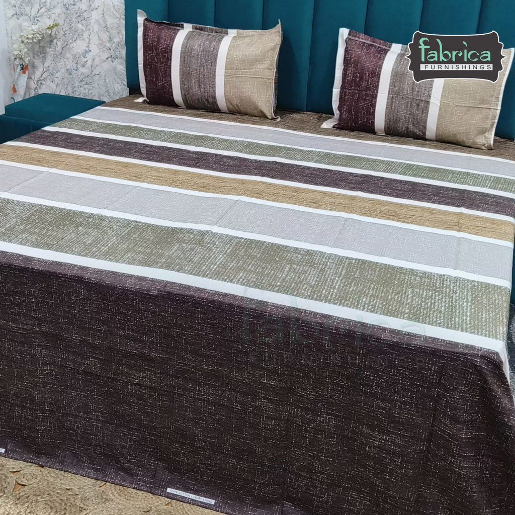 Abstract Dark Base Printed Premium Pure Cotton King Size Bedsheet