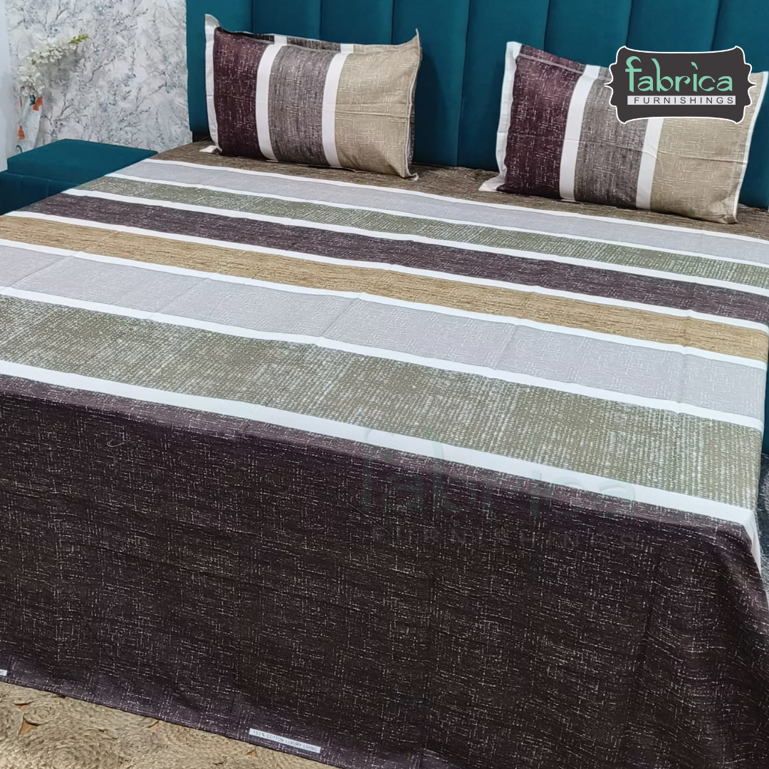 Abstract Dark Base Printed Premium Pure Cotton King Size Bedsheet