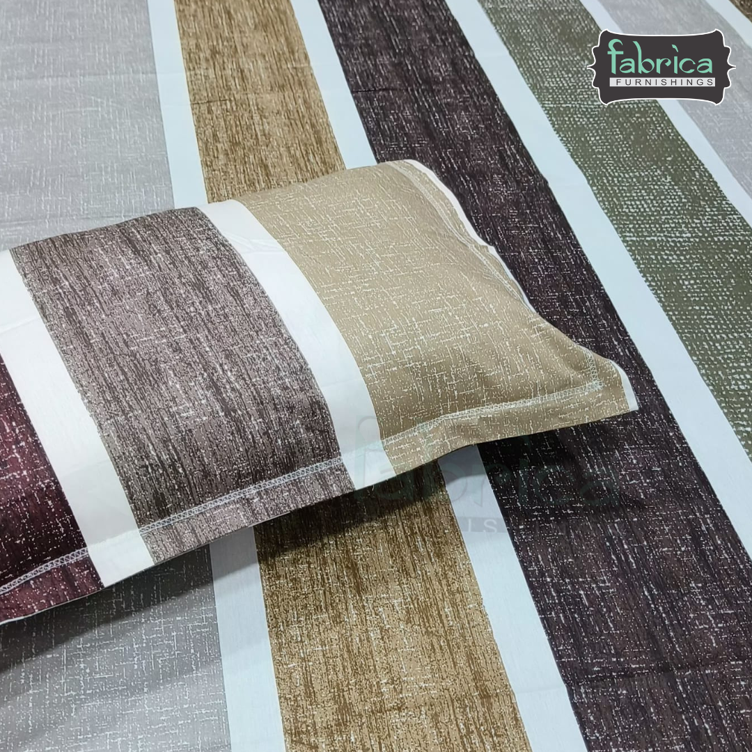 Abstract Dark Base Printed Premium Pure Cotton King Size Bedsheet