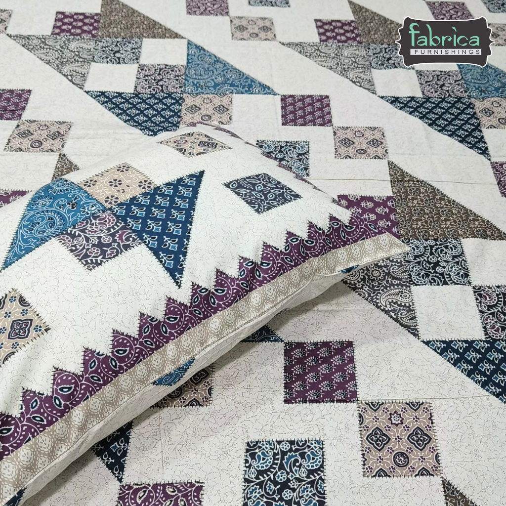 Sitara Handblock Designer Printed Premium Pure Cotton Kingsize Bed Sheets