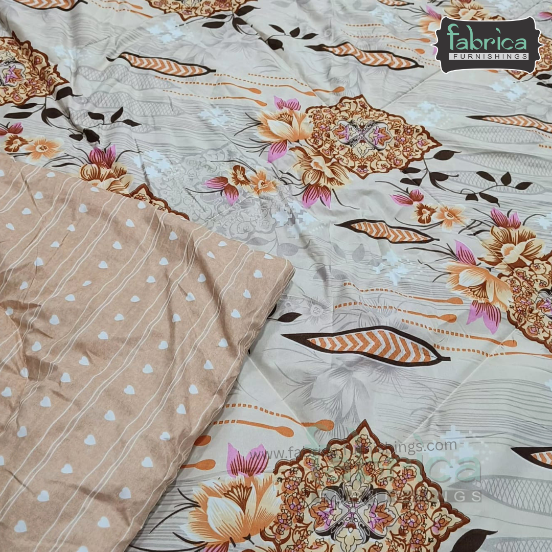 Snow Bloom Printed King Size Fluffy Reversible Comforter/ Quilt
