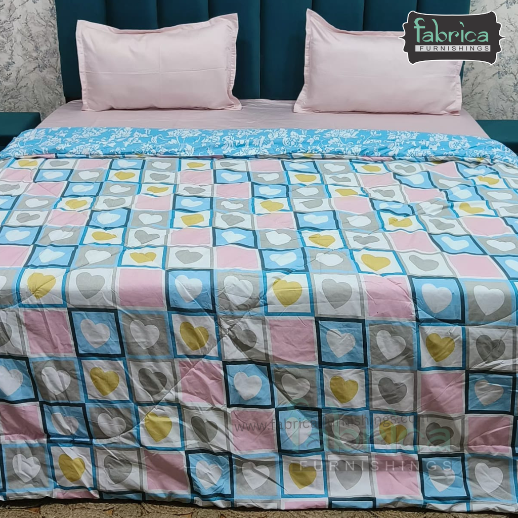 Snow Bloom Printed King Size Fluffy Reversible Comforter/ Quilt