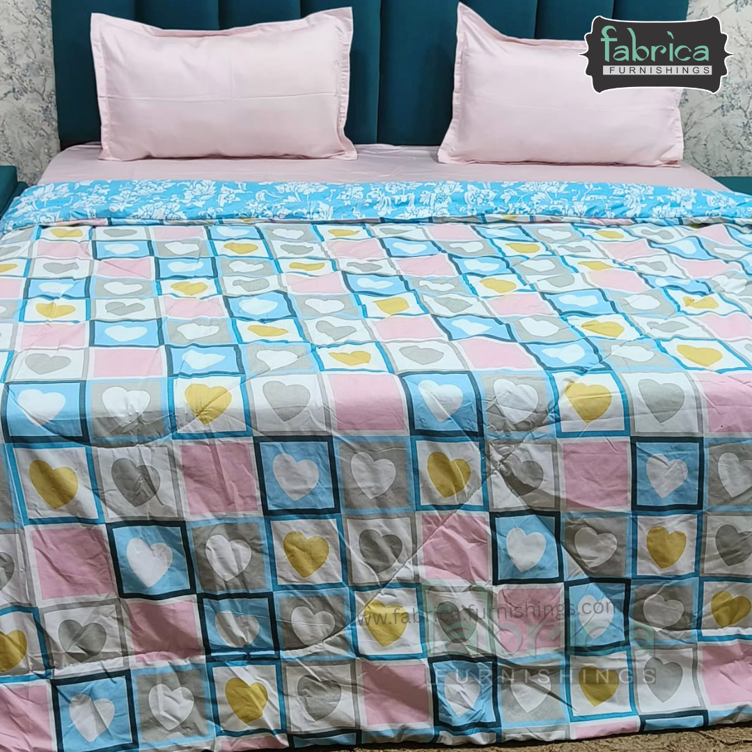 Snow Bloom Printed King Size Fluffy Reversible Comforter/ Quilt