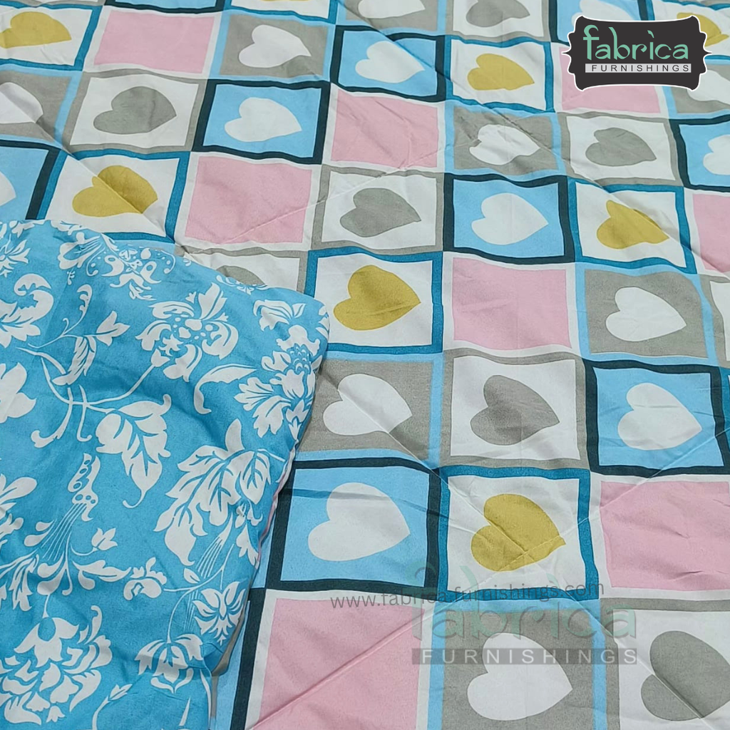 Snow Bloom Printed King Size Fluffy Reversible Comforter/ Quilt