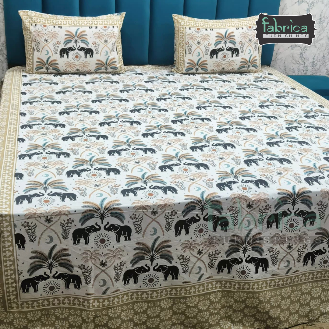 Royal Rajasthani Handblock Print pure Cotton Double Bed Sheets