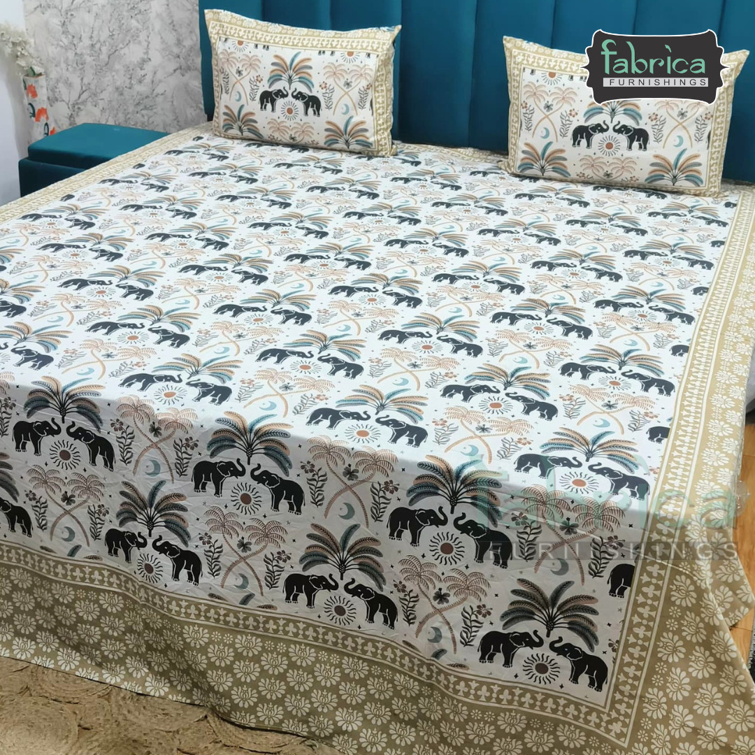 Royal Rajasthani Handblock Print pure Cotton Double Bed Sheets