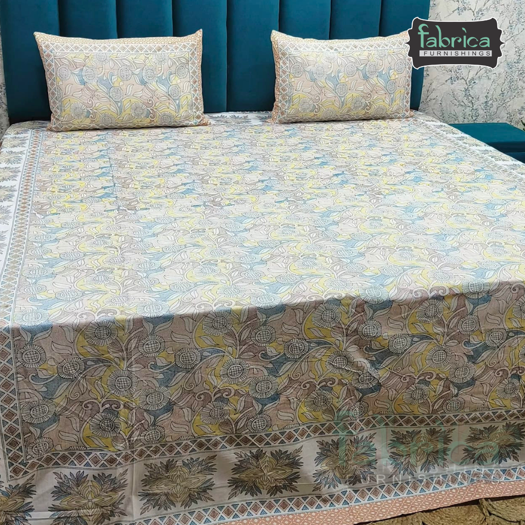 Royal Rajasthani Handblock Print pure Cotton Double Bed Sheets
