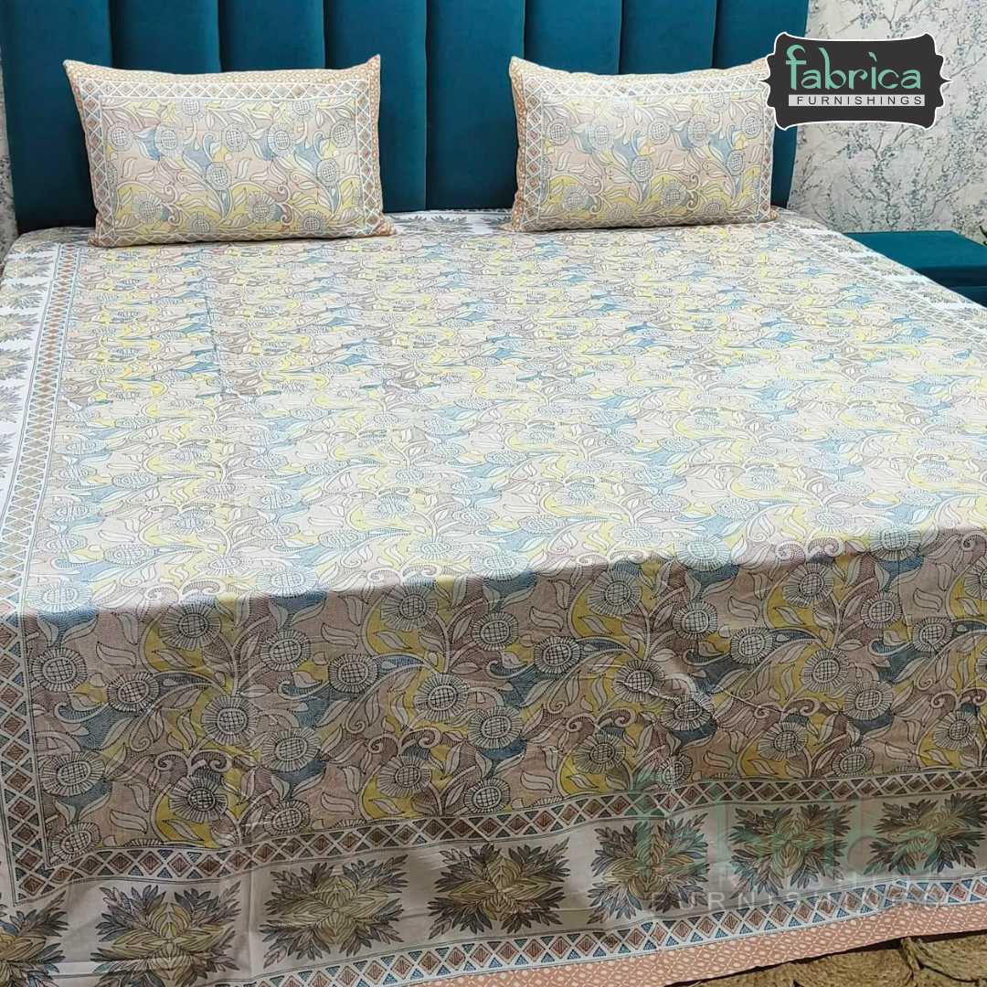 Royal Rajasthani Handblock Print pure Cotton Double Bed Sheets