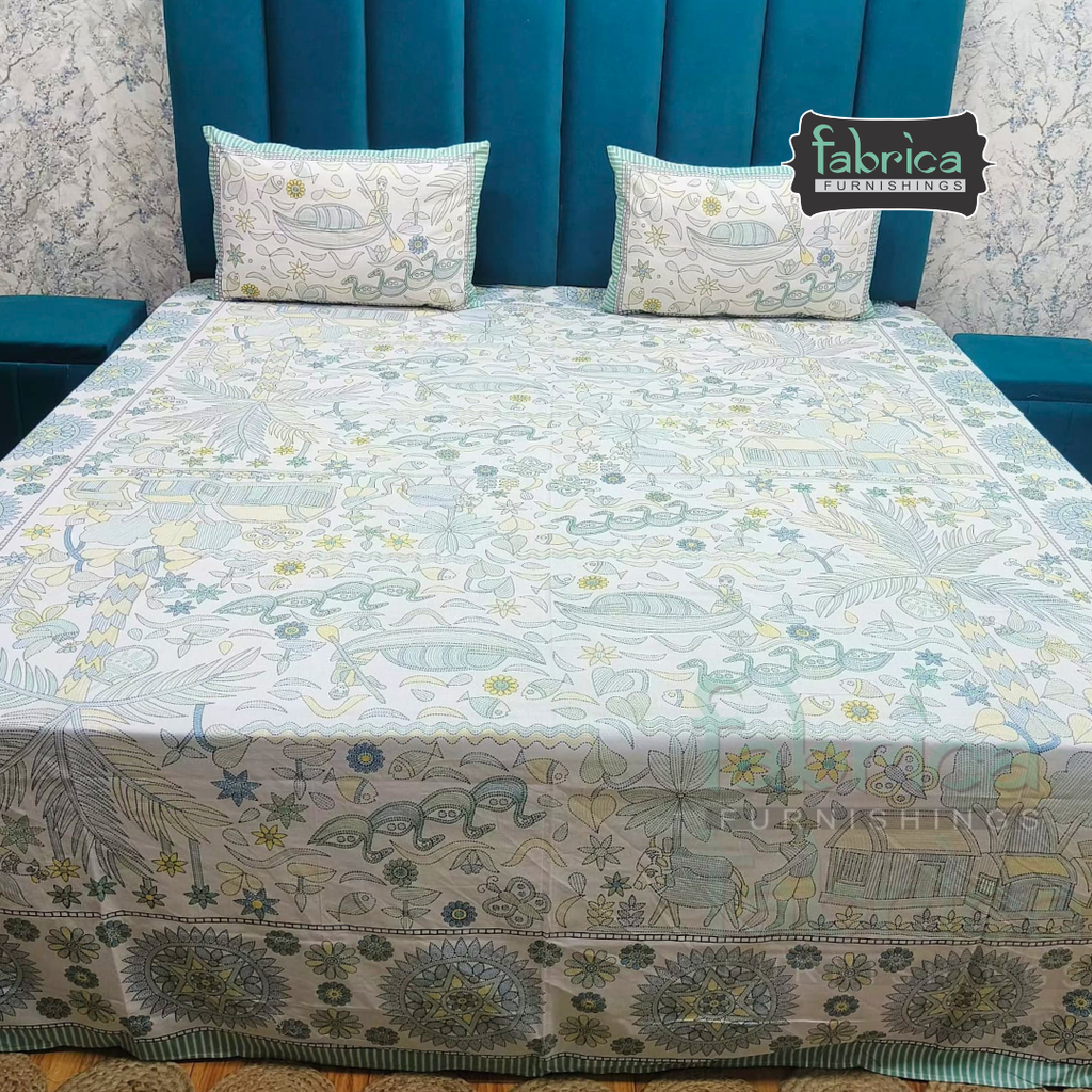 Royal Rajasthani Handblock Print pure Cotton Double Bed Sheets