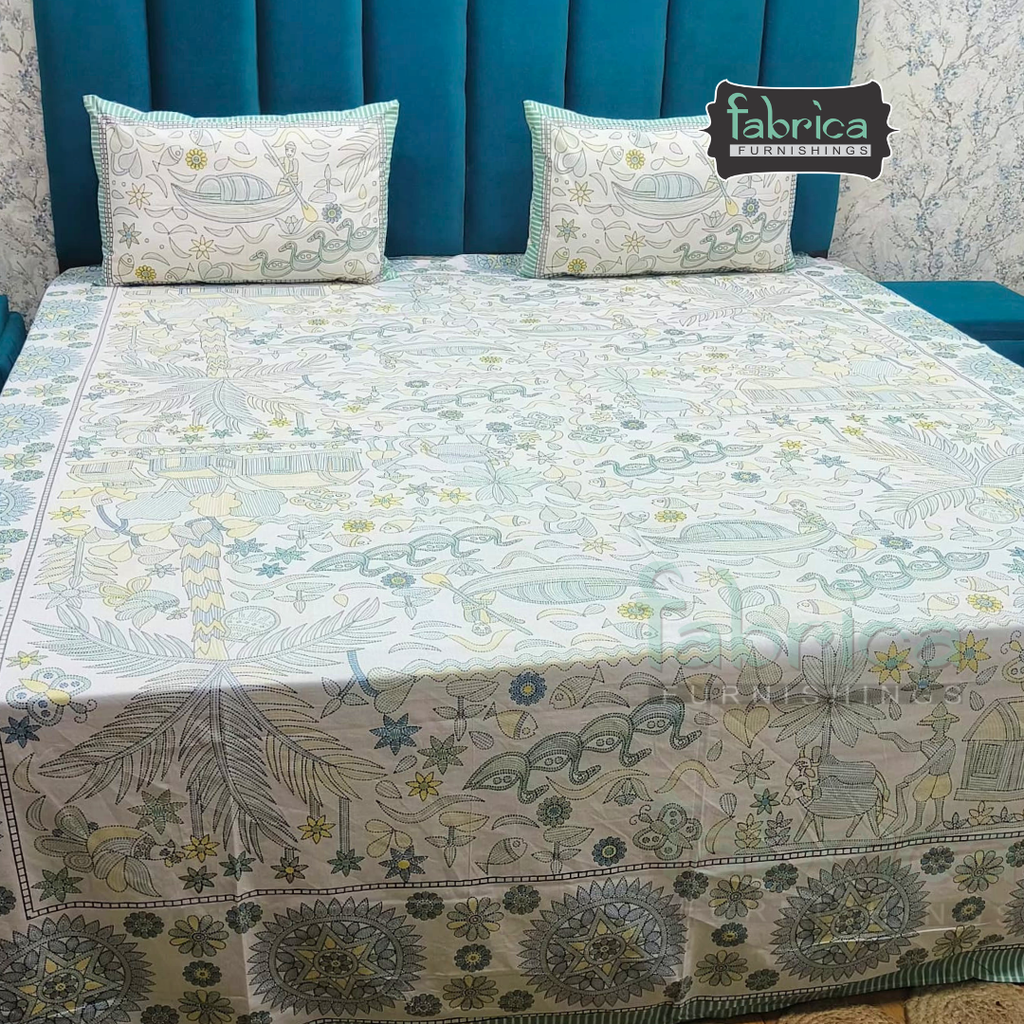 Royal Rajasthani Handblock Print pure Cotton Double Bed Sheets
