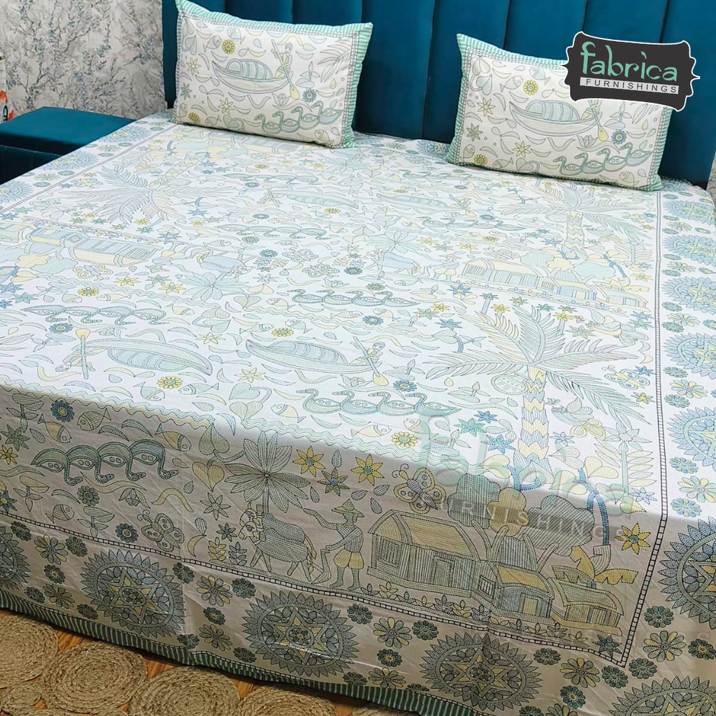 Royal Rajasthani Handblock Print pure Cotton Double Bed Sheets