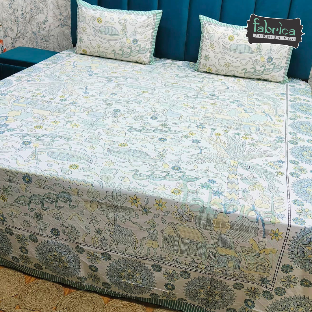 Royal Rajasthani Handblock Print pure Cotton Double Bed Sheets
