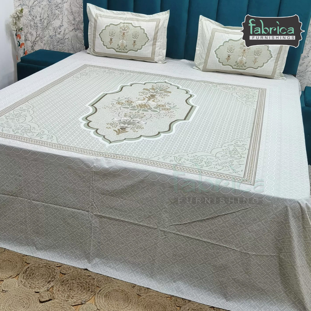 Satrangi Handblock Super King Size Pure Cotton Printed Bedsheet Set