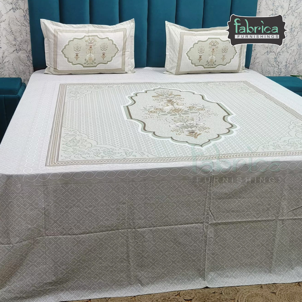 Satrangi Handblock Super King Size Pure Cotton Printed Bedsheet Set