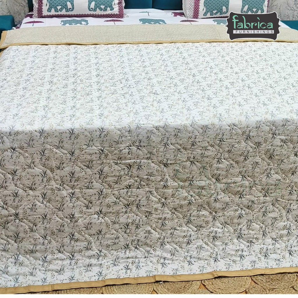 MoonMist Printed Double Bed Quilted Reversible Comforter