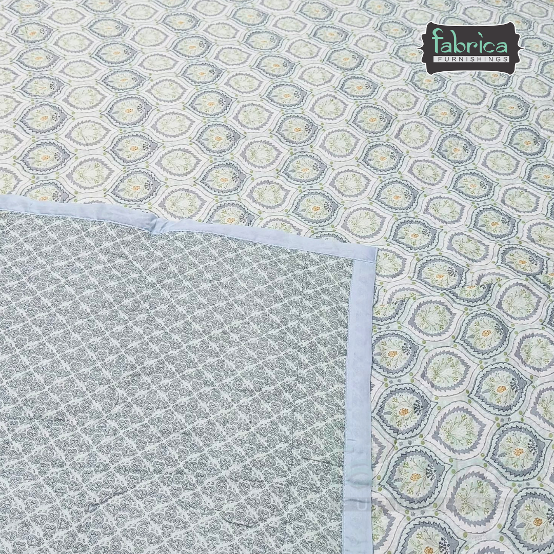 MoonMist Printed Double Bed Quilted Reversible Comforter