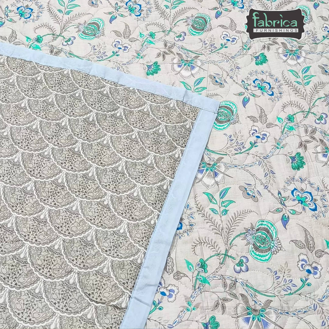 MoonMist Printed Double Bed Quilted Reversible Comforter