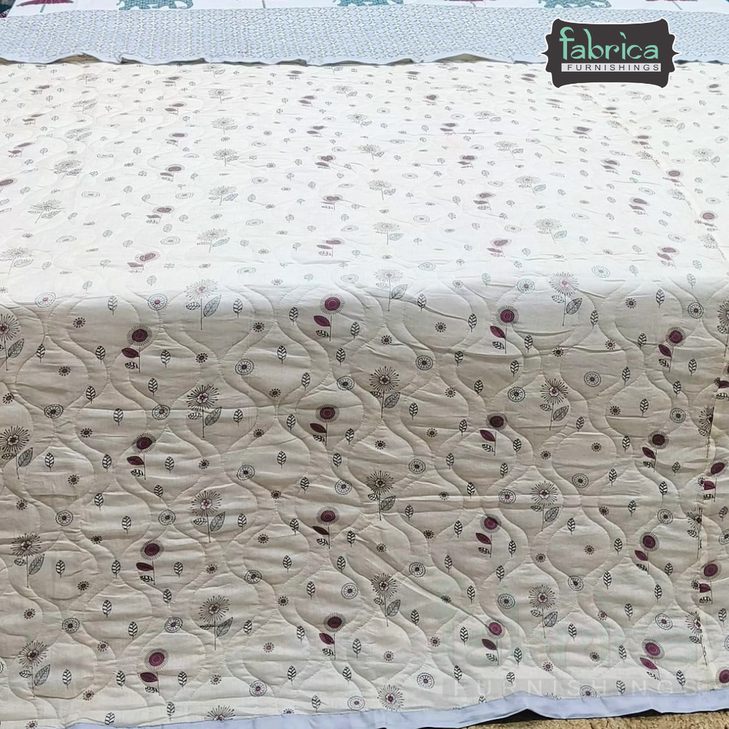 MoonMist Printed Double Bed Quilted Reversible Comforter