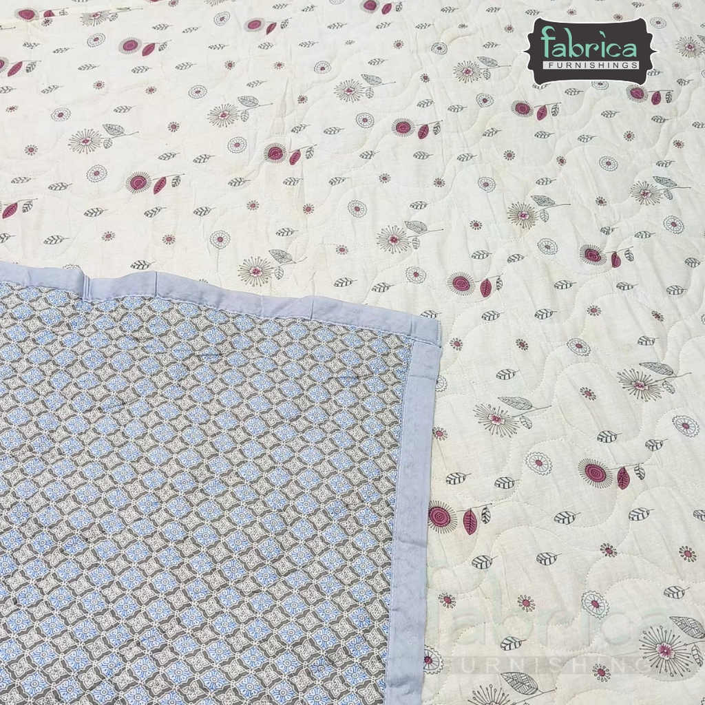 MoonMist Printed Double Bed Quilted Reversible Comforter