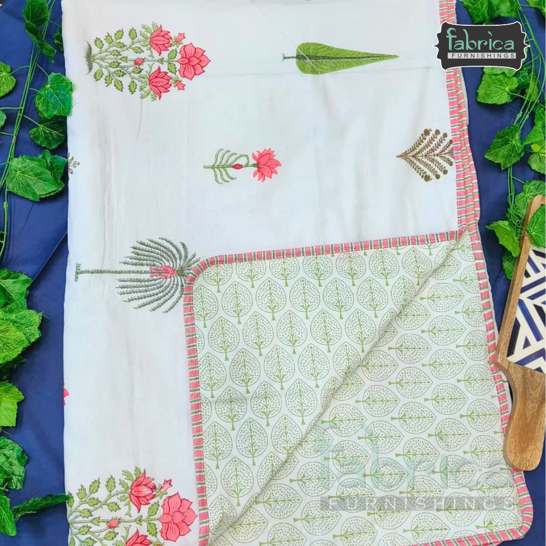Zaroka Mul Cotton Handblock Print Double Bed Dohar ( Tehar )