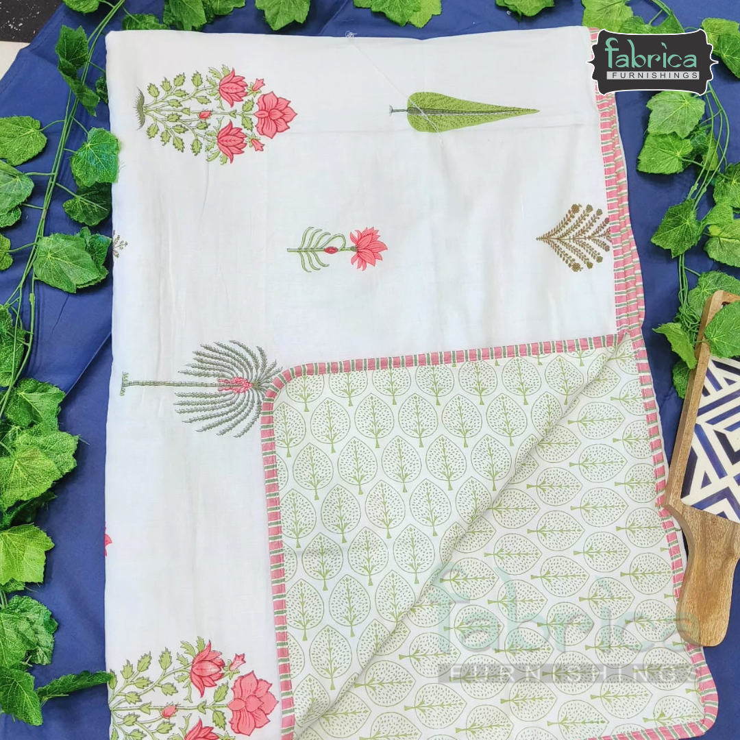 Zaroka Mul Cotton Handblock Print Double Bed Dohar ( Tehar )