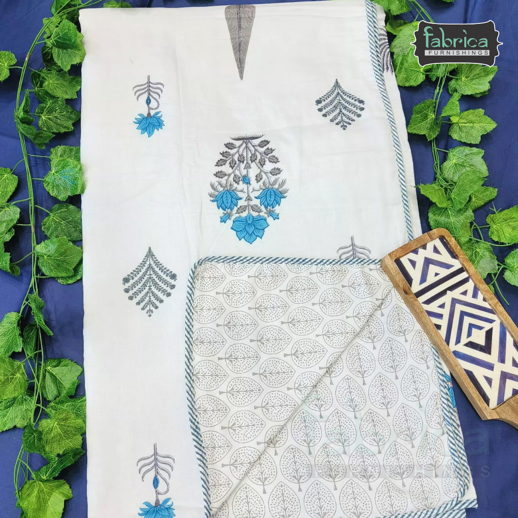 Zaroka Mul Cotton Handblock Print Double Bed Dohar ( Tehar )