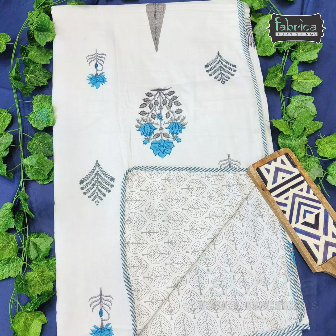 Zaroka Mul Cotton Handblock Print Double Bed Dohar ( Tehar )