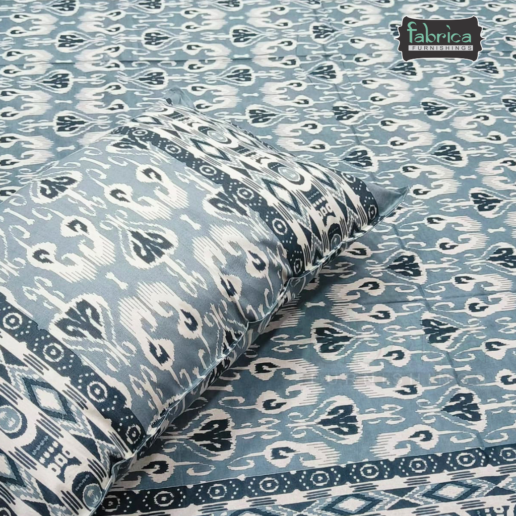 Sunheri printed pure cotton king size bedsheet set