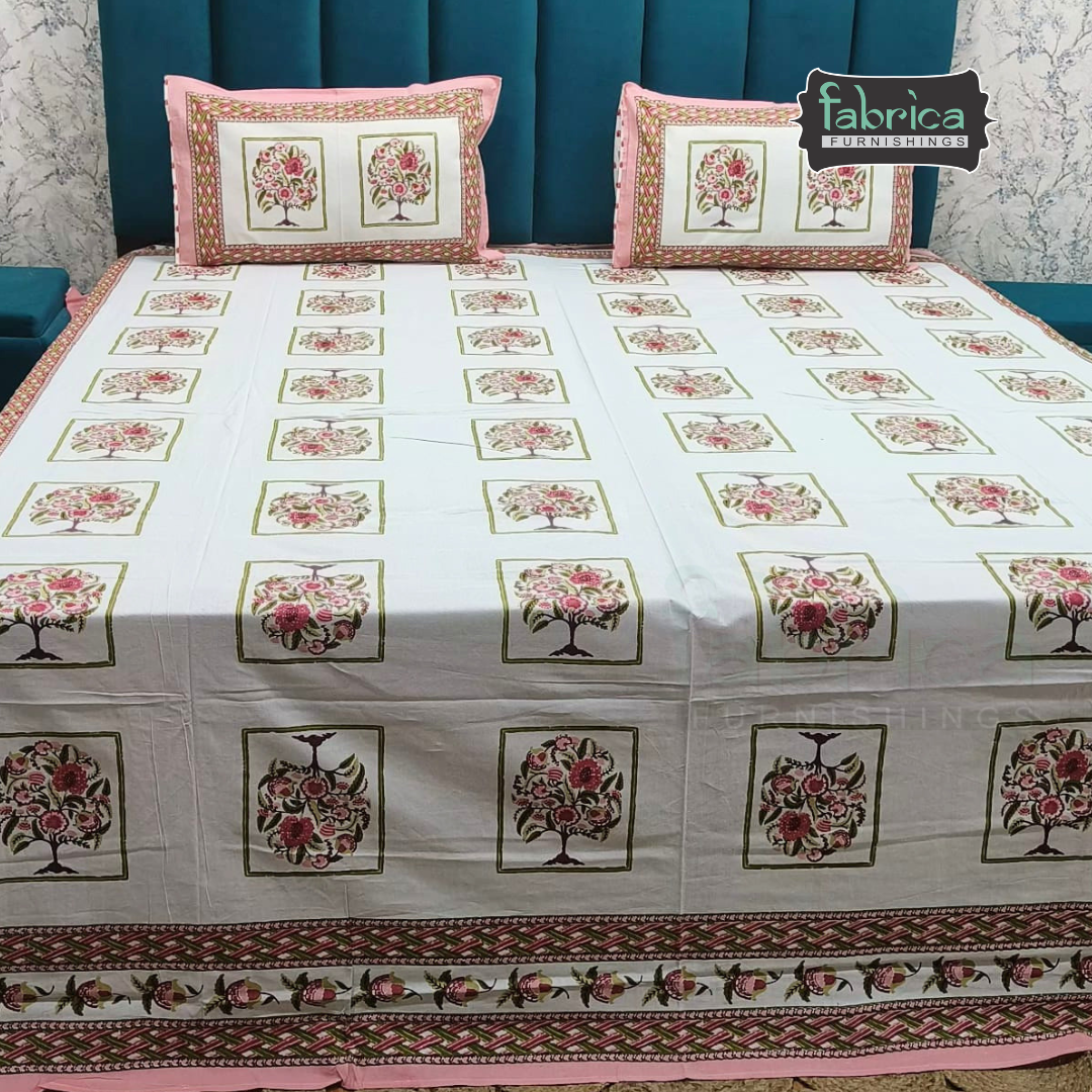 Gulnaar Printed Pure Cotton king size Bedsheet Set