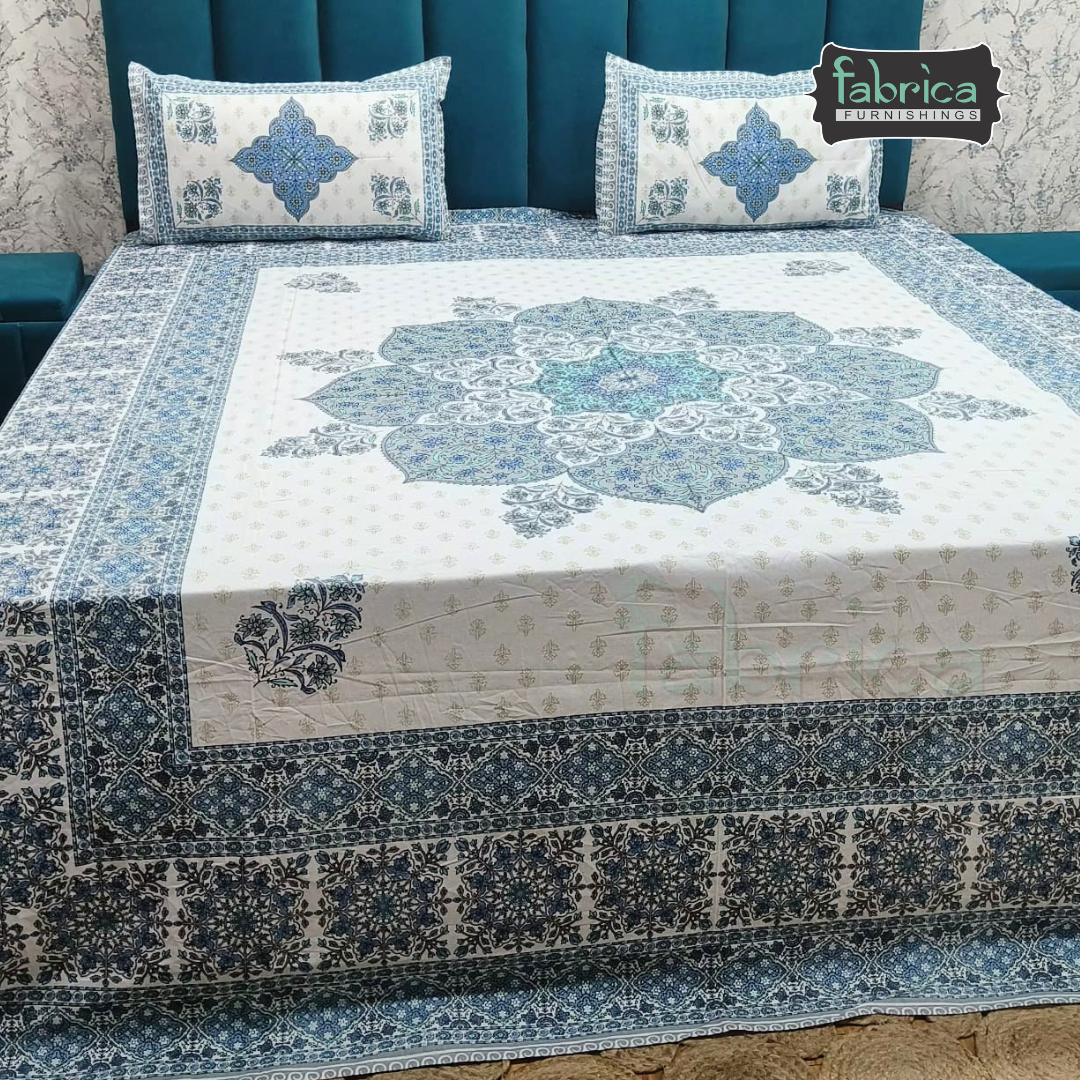 Gulnaar Printed Pure Cotton king size Bedsheet Set