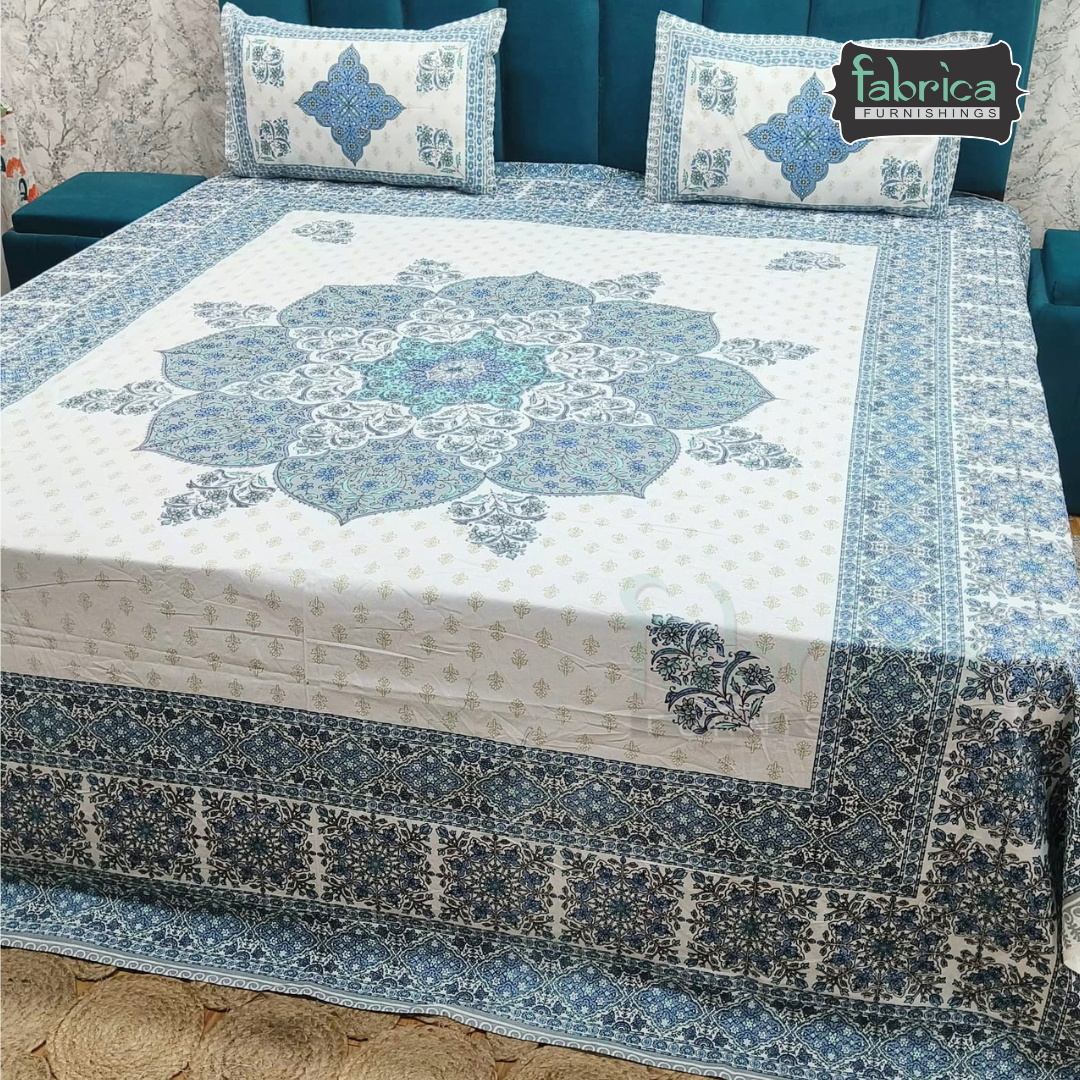 Gulnaar Printed Pure Cotton king size Bedsheet Set