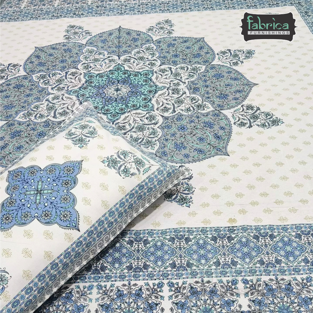Gulnaar Printed Pure Cotton king size Bedsheet Set