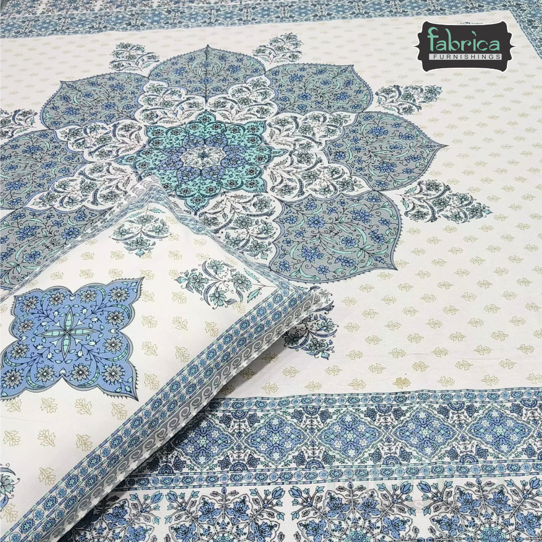 Gulnaar Printed Pure Cotton king size Bedsheet Set