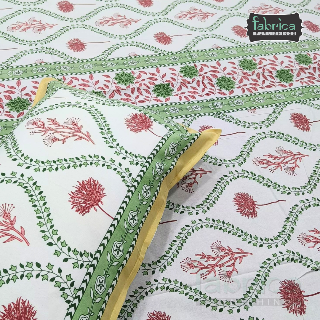 Gulnaar Printed Pure Cotton king size Bedsheet Set