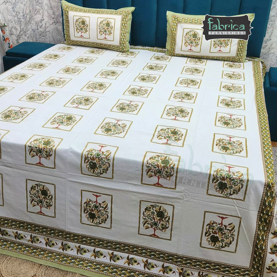 Gulnaar Printed Pure Cotton king size Bedsheet Set