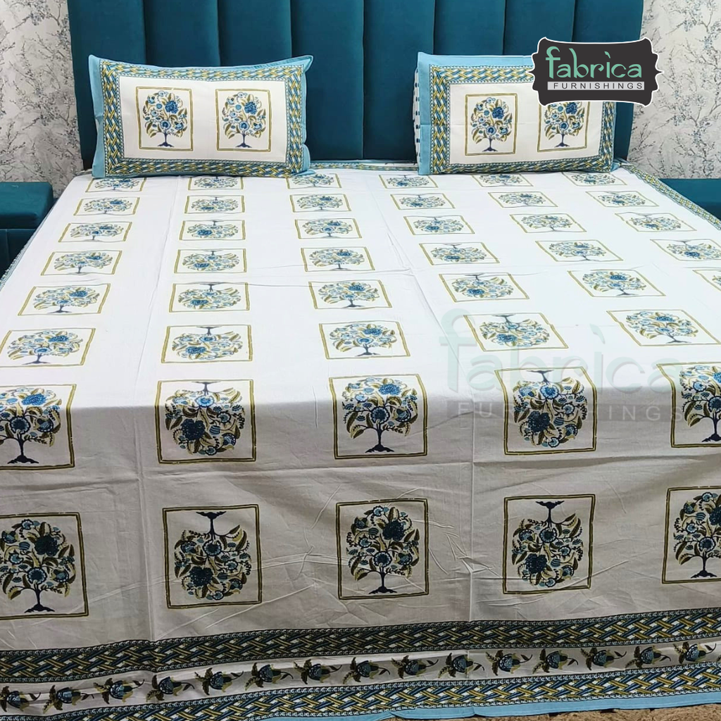 Gulnaar Printed Pure Cotton king size Bedsheet Set