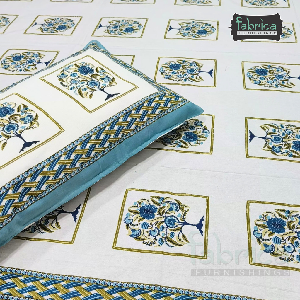Gulnaar Printed Pure Cotton king size Bedsheet Set