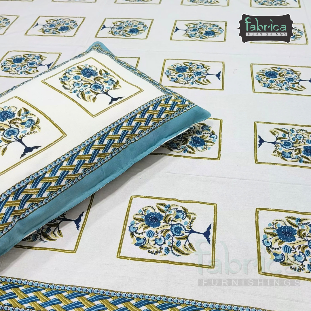 Gulnaar Printed Pure Cotton king size Bedsheet Set
