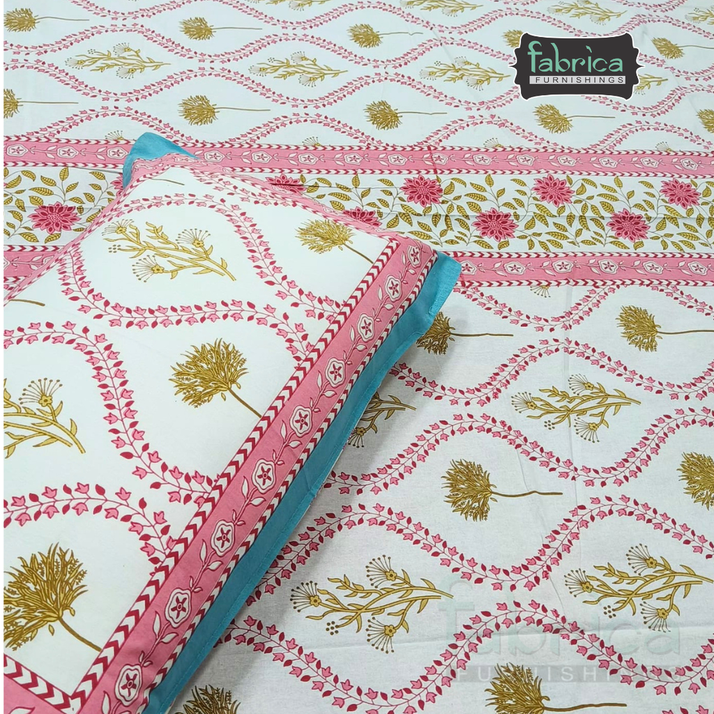 Gulnaar Double Bed Pure Cotton Printed Bedsheet Set