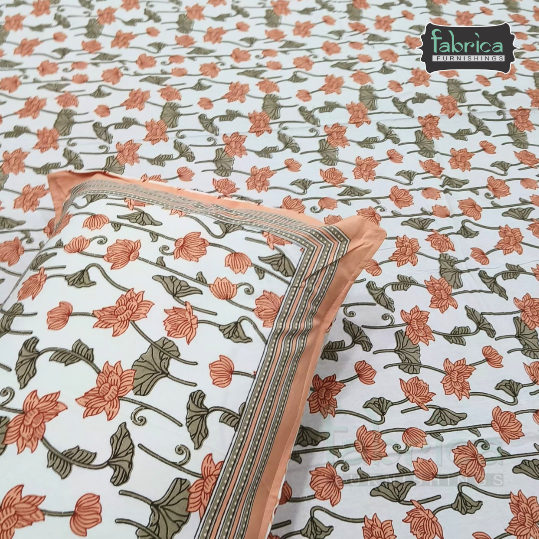 Gulnaar Printed Pure Cotton king size Bedsheet Set