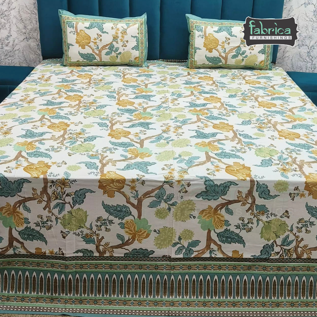Shahi Printed Premium Pure Cotton Super Kingsize Bed Sheets(110*110) inches