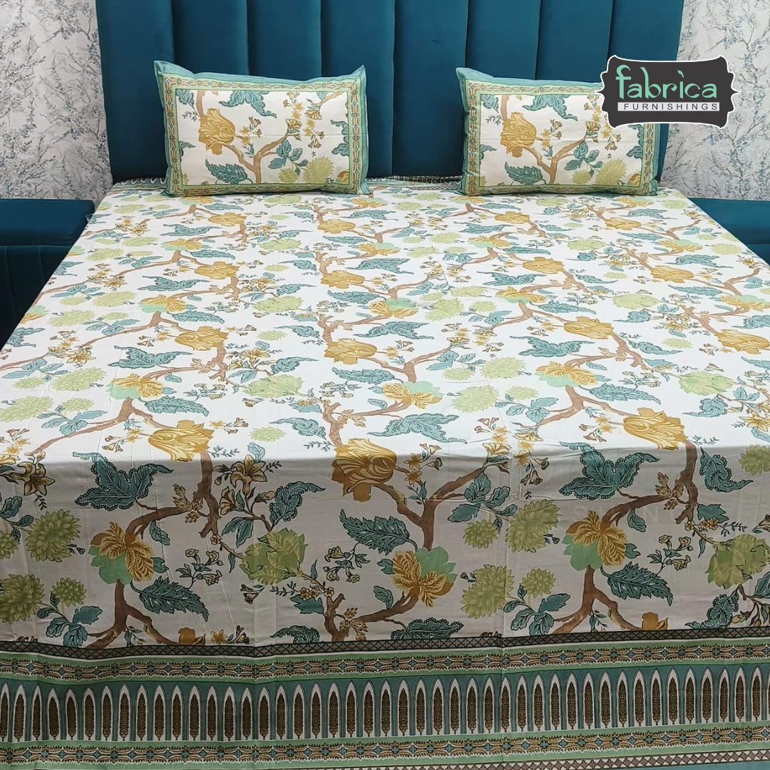 Shahi Printed Premium Pure Cotton Super Kingsize Bed Sheets(110*110) inches