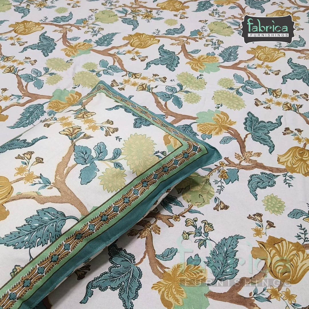 Shahi Printed Premium Pure Cotton Super Kingsize Bed Sheets(110*110) inches