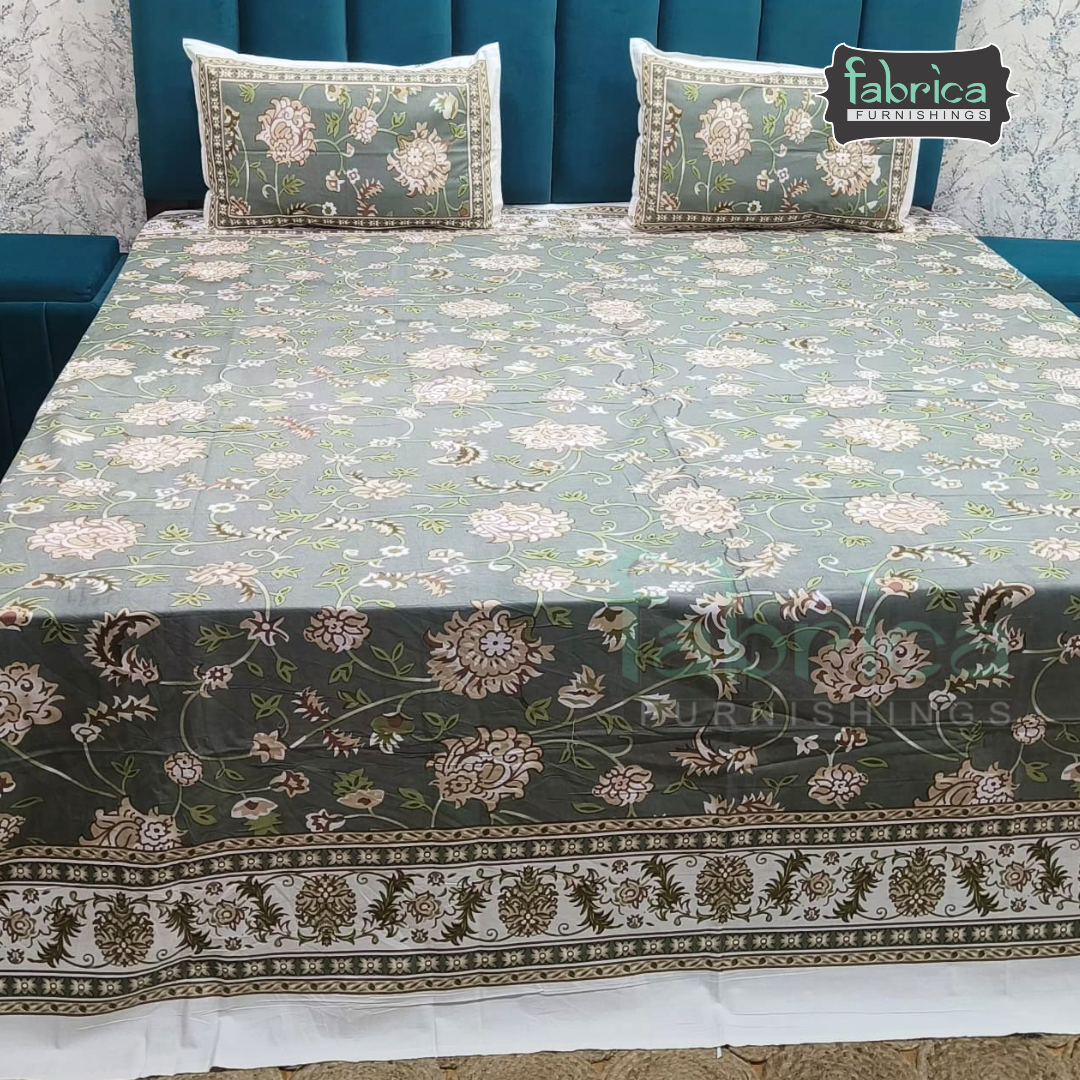 Shahi Printed Premium Pure Cotton Super Kingsize Bed Sheets(110*110) inches
