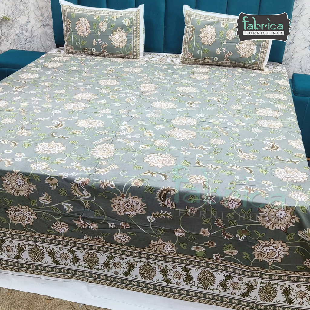 Shahi Printed Premium Pure Cotton Super Kingsize Bed Sheets(110*110) inches